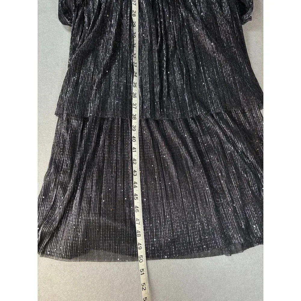 Sabina Musayev Women's Black Marais Semi-Sheer Midi‎ Dress X-Small Holiday NYE